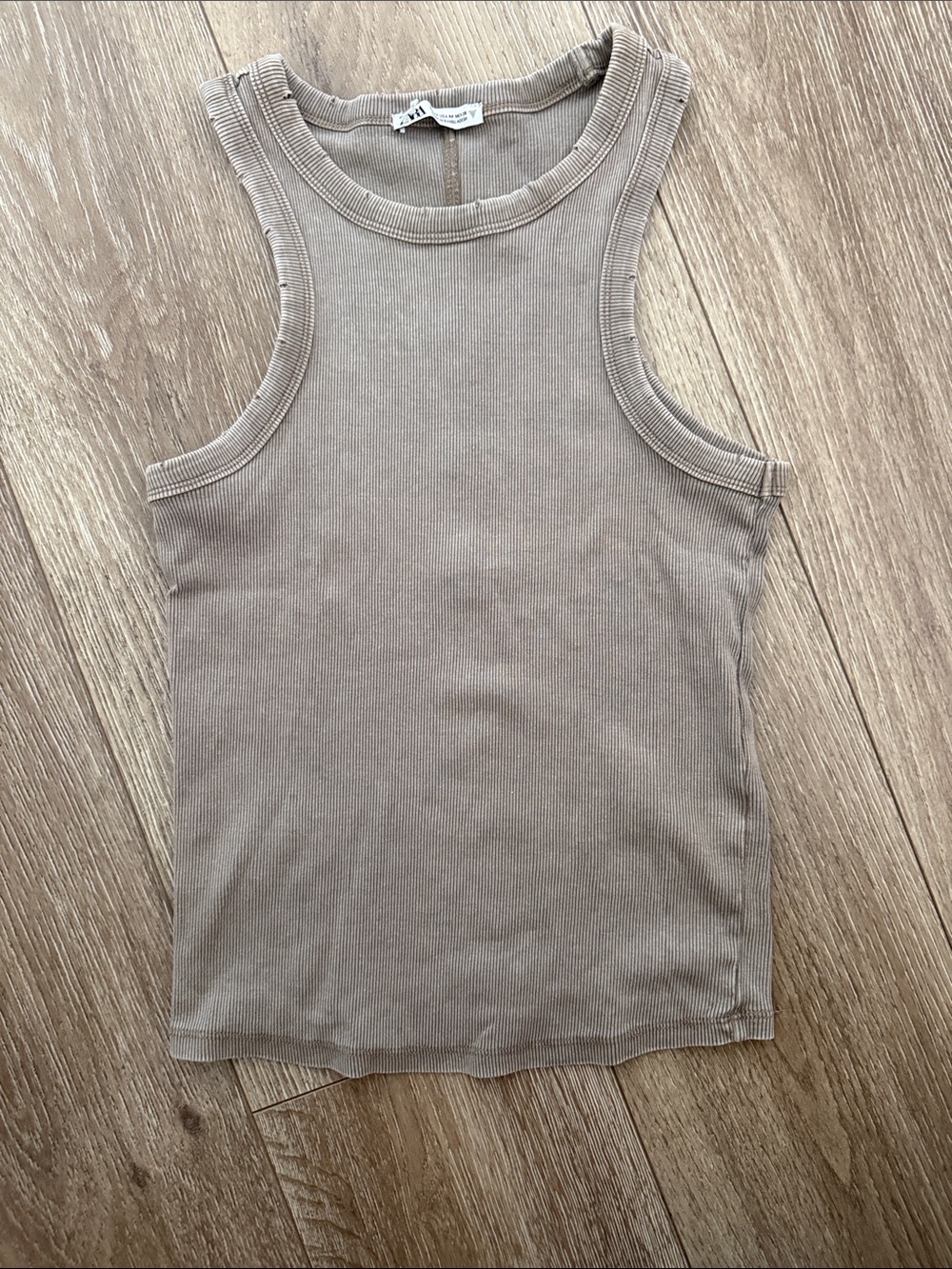 Zara Taupe Ribbed Tank Top